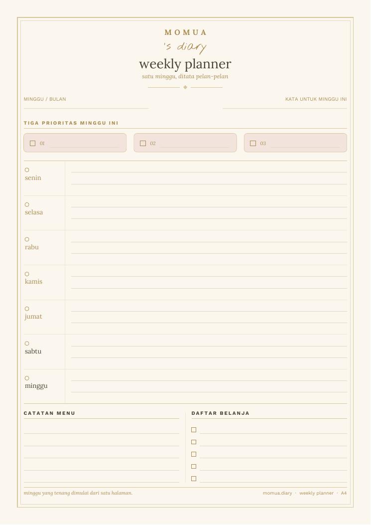 weekly planner